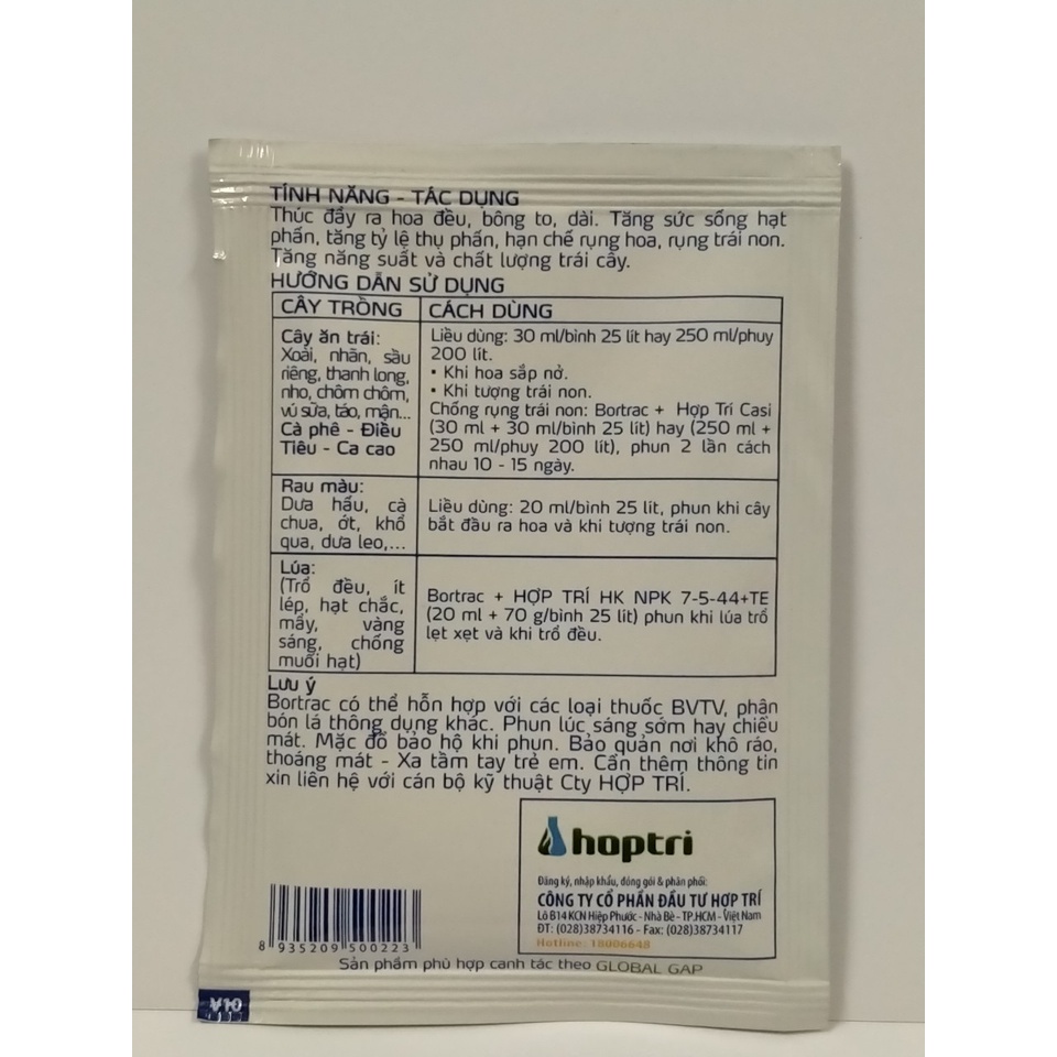 Phân bón lá vi lượng Bortrac Yara Vita 10ml - Chống rụng hoa, trái non