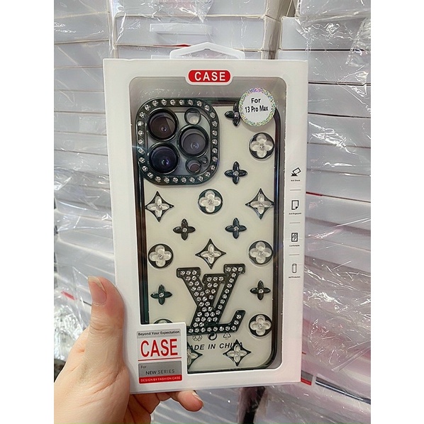 Ốp silicon viền si Lv đính đá ip14/ ip14pro/ ip14 plus/ ip14pro max