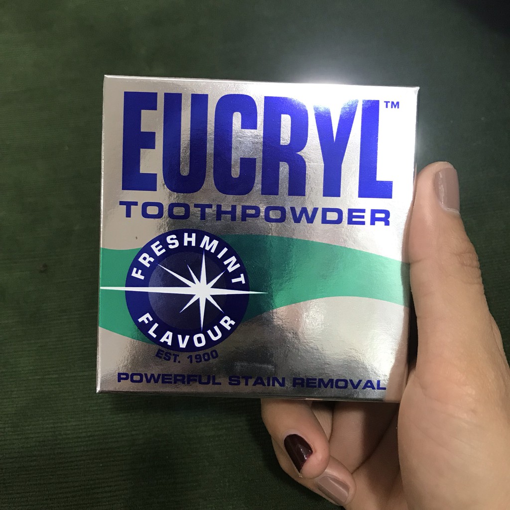 Bột tẩy trắng răng cấp tốc từ Anh Quốc EUCRYL 50g