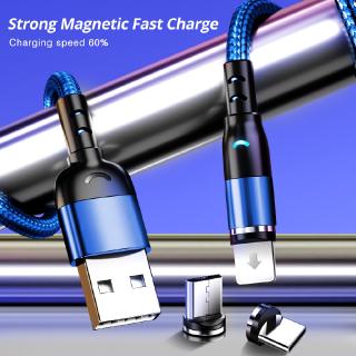 Dây Cáp Sạc Nhanh USB Type C Micro USB Có Đèn LED Cho IOS Huawei Android