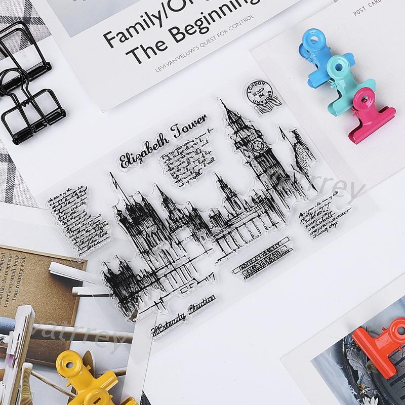 1 Mẫu Tem Silicone Trong Suốt Hình Tháp Eflizarth Tháp Trang Trí Album Ảnh