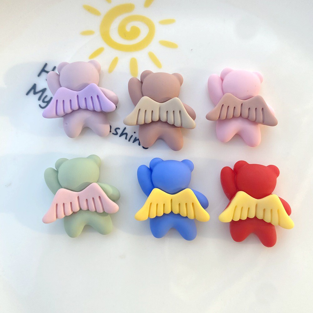Charm (C445) slime/ Dụng Cụ Charm Trang Trí [Ko Keo &amp; Nút] Thiên Thần Thỏ &amp; Gấu - Giá 1 cái