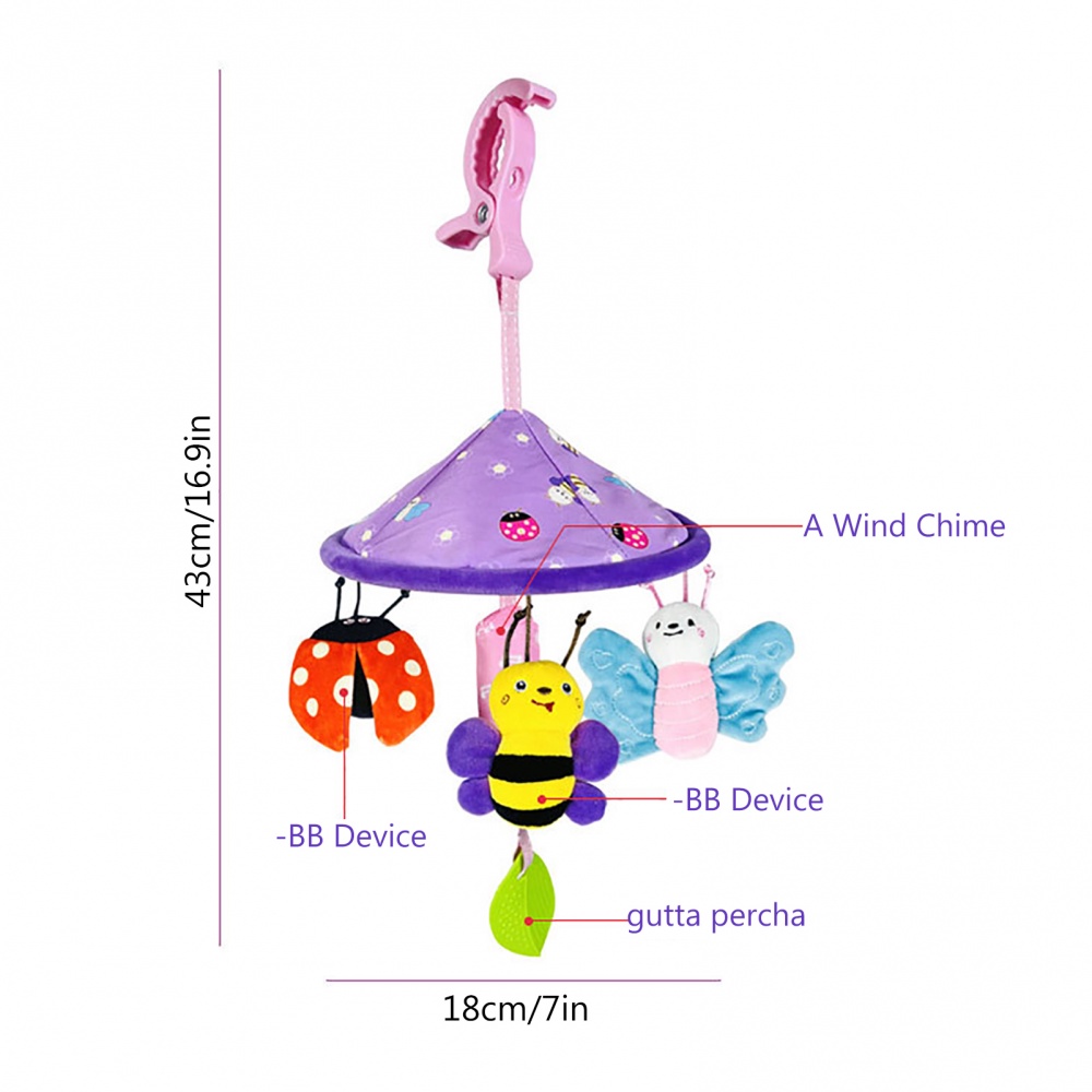 Đồ Chơi Nhồi Bông Treo Xe Đẩy Chủ Đề Động Vật Cho Bé 0-6 Tháng Tuổi
