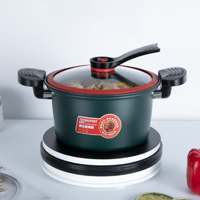 Nồi áp suất, Nồi hầm cháo, Kho cá đa năng mini totipotent pot 3.5L dùng cho mọi loại bếp từ, bếp gas, bếp hồng ngoại
