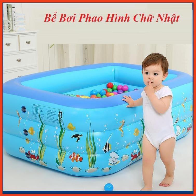 Big sale -  Bể bơi phao cho bé loại nào tốt,Bể bơi phao trong nhà, hình chữ nhật kích thước 180cm