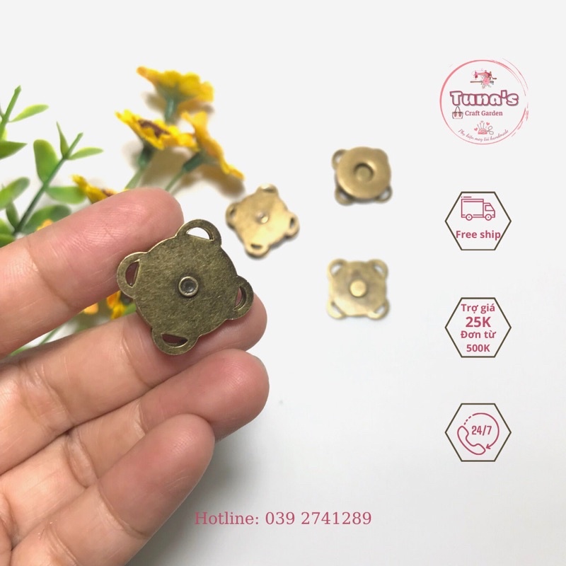 Cúc nam châm 18mm làm túi ví handmade