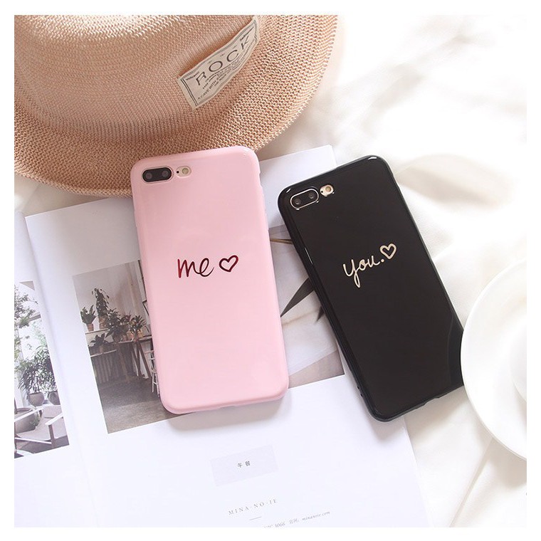 Ốp you & me bóng cho iPhone ( bán kèm dây đeo giá rẻ)