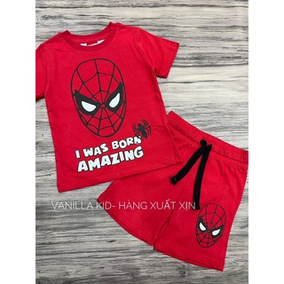 Bộ cotton nhện đỏ bé trai