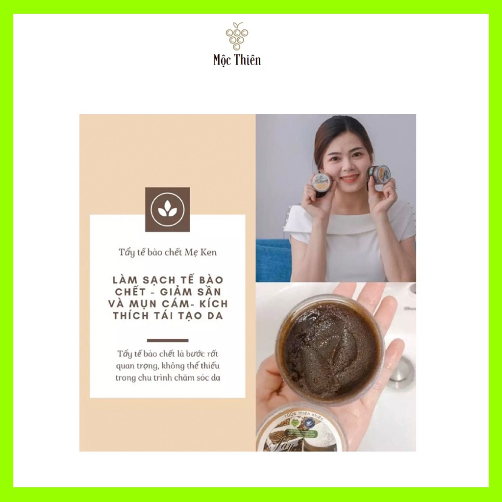 Tẩy tế bào chết mặt Mẹ Ken 50gr - làm sạch, dưỡng trắng cùng cafe và cám gạo