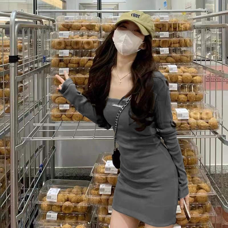 【ZHELIHANGFEI】Set Đầm Mini Hai Dây + Áo Khoác Tay Dài Phong Cách Quyến Rũ Dành Cho Nữ