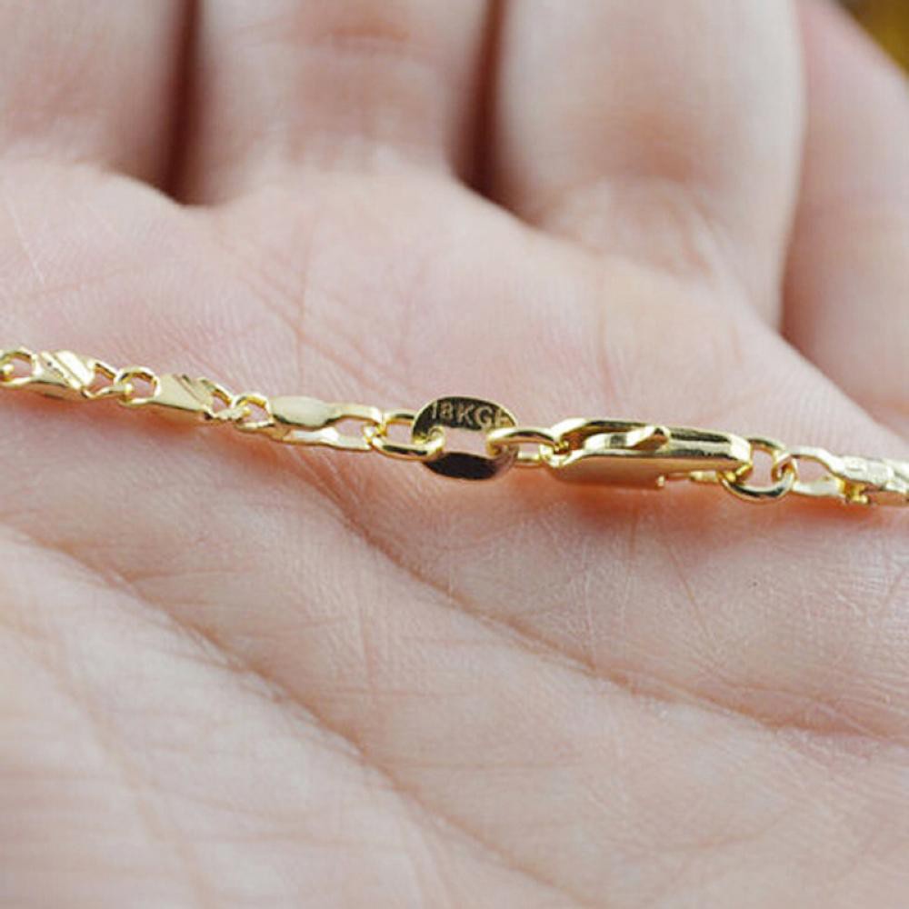 Vòng cổ Thiết Kế Mới Mạ Vàng 18K|Nhẫn Thời Trang Cho Nam Và Nữ Kích Thước 16-30 Inch