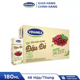 [HSD T2-2023] Thùng 48 Hộp Sữa Đậu Nành Vinamilk Đậu Đỏ 180ml