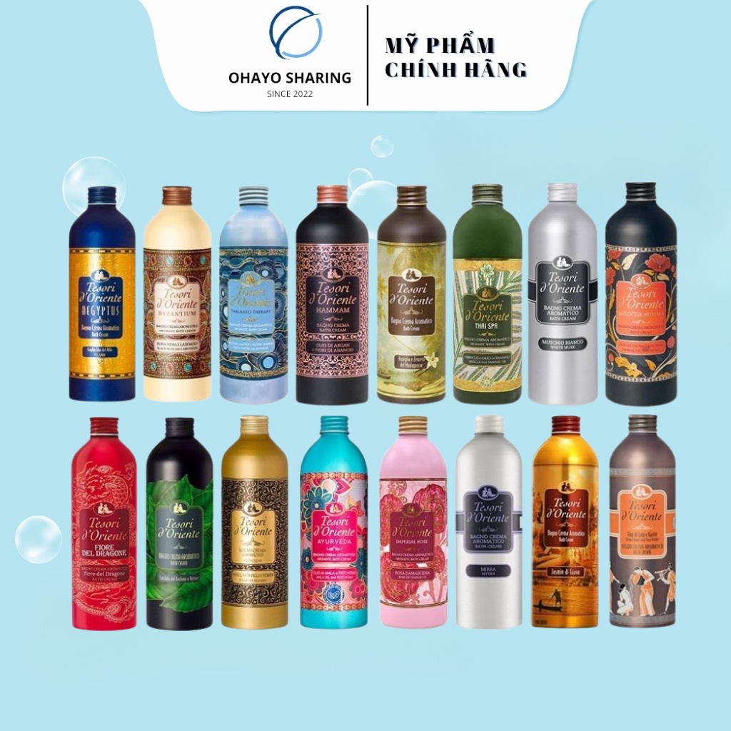 Sữa Tắm Lưu Hương Nước Hoa Ý Tesori d'Oriente - Mùi Hương Thơm Mát Lưu Giữ Cả Ngày 500ml