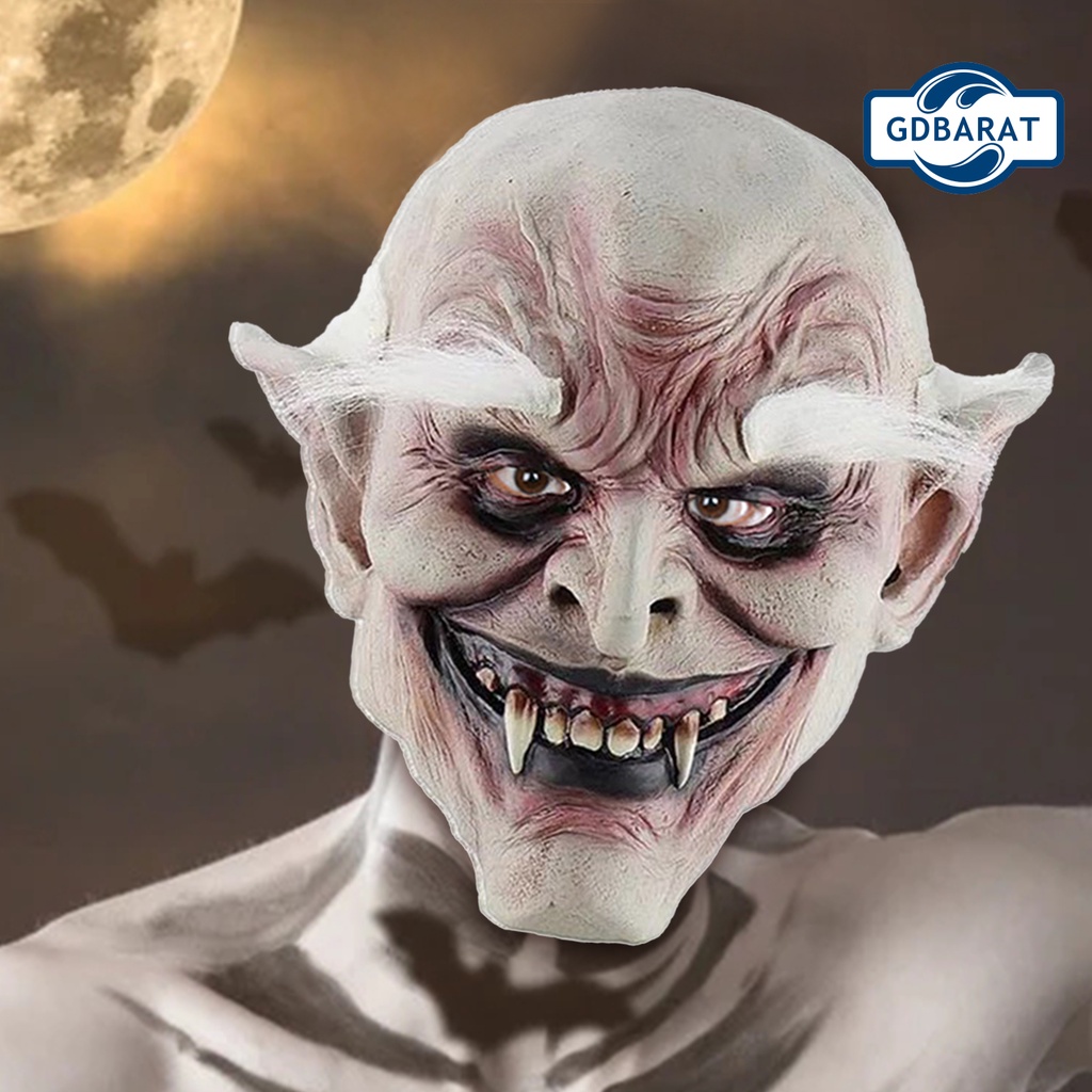 Mặt nạ zombie kinh dị hóa trang halloween lông mày trắng kinh dị độc đáo