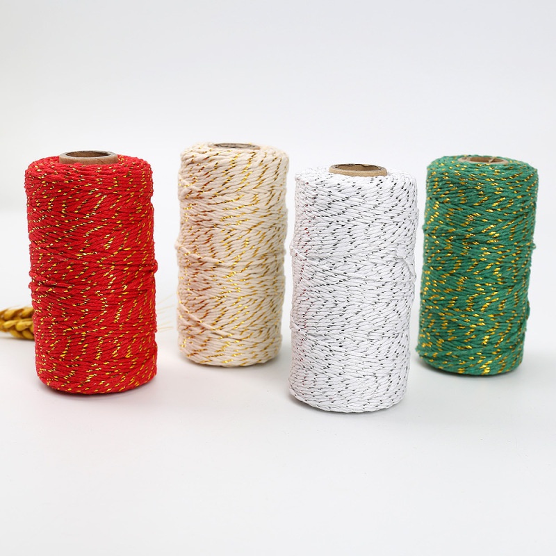 Cuộn Dây Cotton 2mm 100m Dùng Làm Đồ Thủ Công / Trang Trí Giáng Sinh