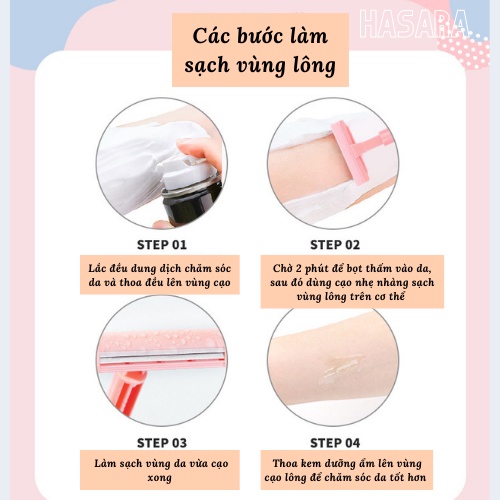 Dao cạo lông nách, vùng kín, lông tay, chân ,mặt 3 lưỡi dành cho phụ nữ HA0265 - Hasara
