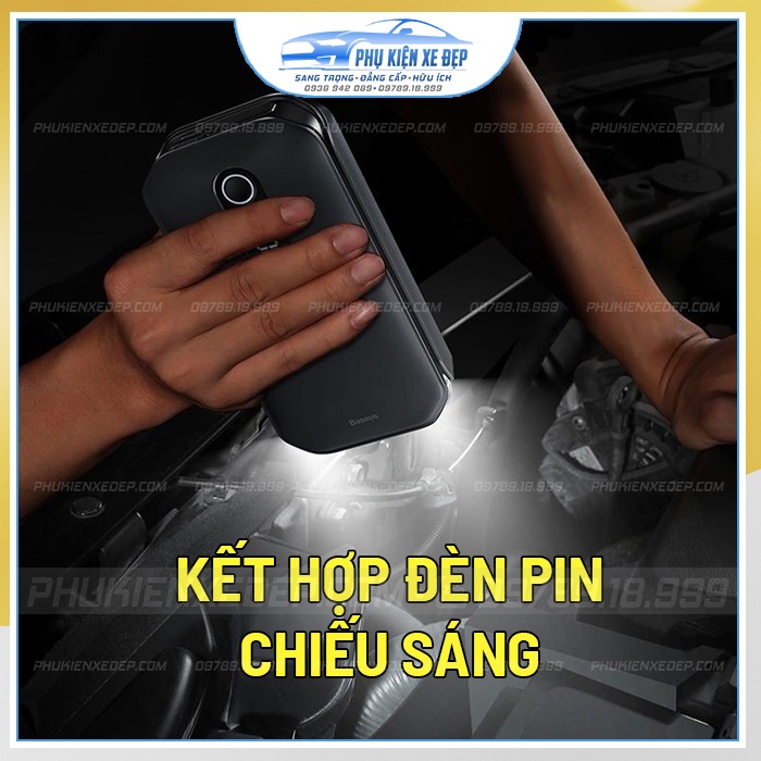 Bộ kích bình ắc quy ô tô ⚡FREESHIP - CAO CẤP⚡ kiêm sạc dự phòng Baseus Super Energy Car Jumb Starter Pro 12000mAh