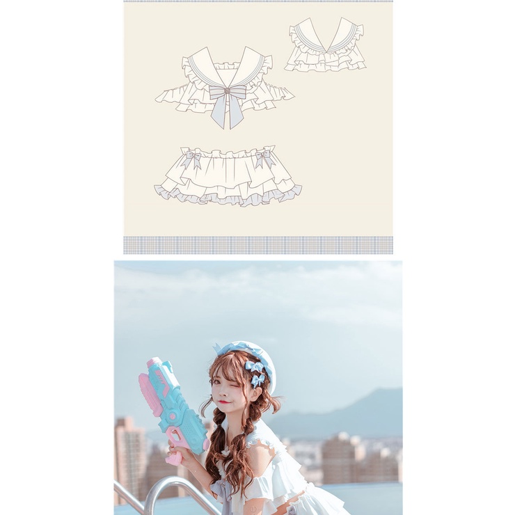 Bộ Đồ Bơi Cotton Cổ Thủy Thủ Dễ Thương Cho Nữ July 2 | BigBuy360 - bigbuy360.vn