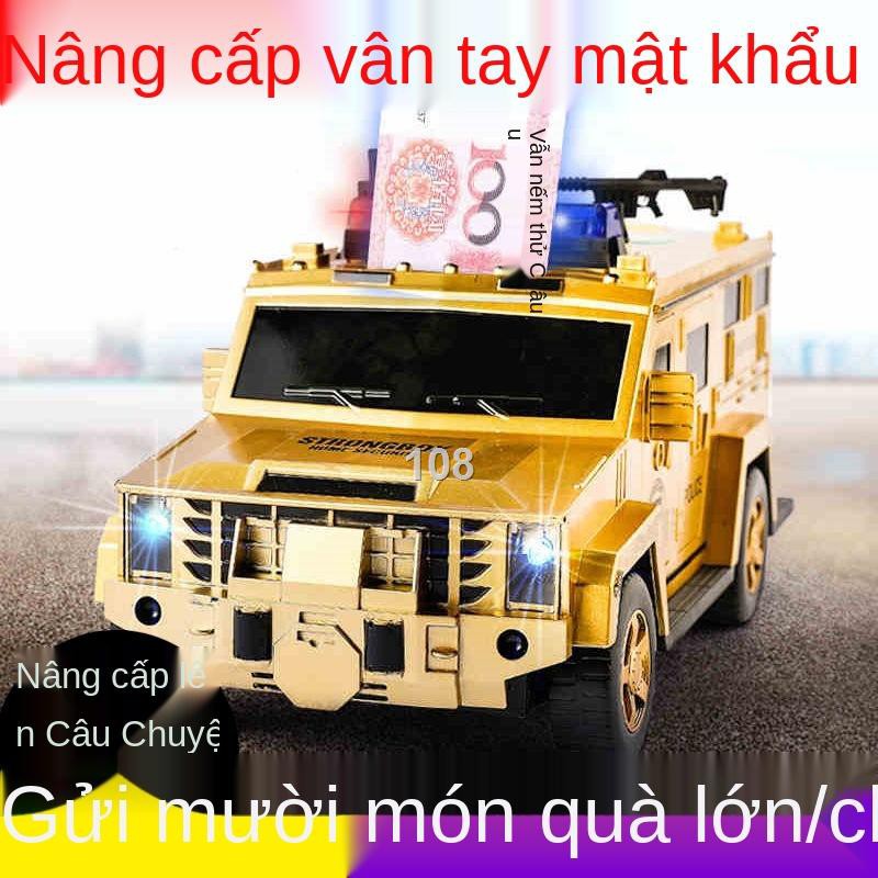 NHummer ô tô vận chuyển tiền heo đất trẻ em tiết kiệm đồ chơi cậu bé dung lượng lớn hộp mật khẩu thông minh rung cùng đo