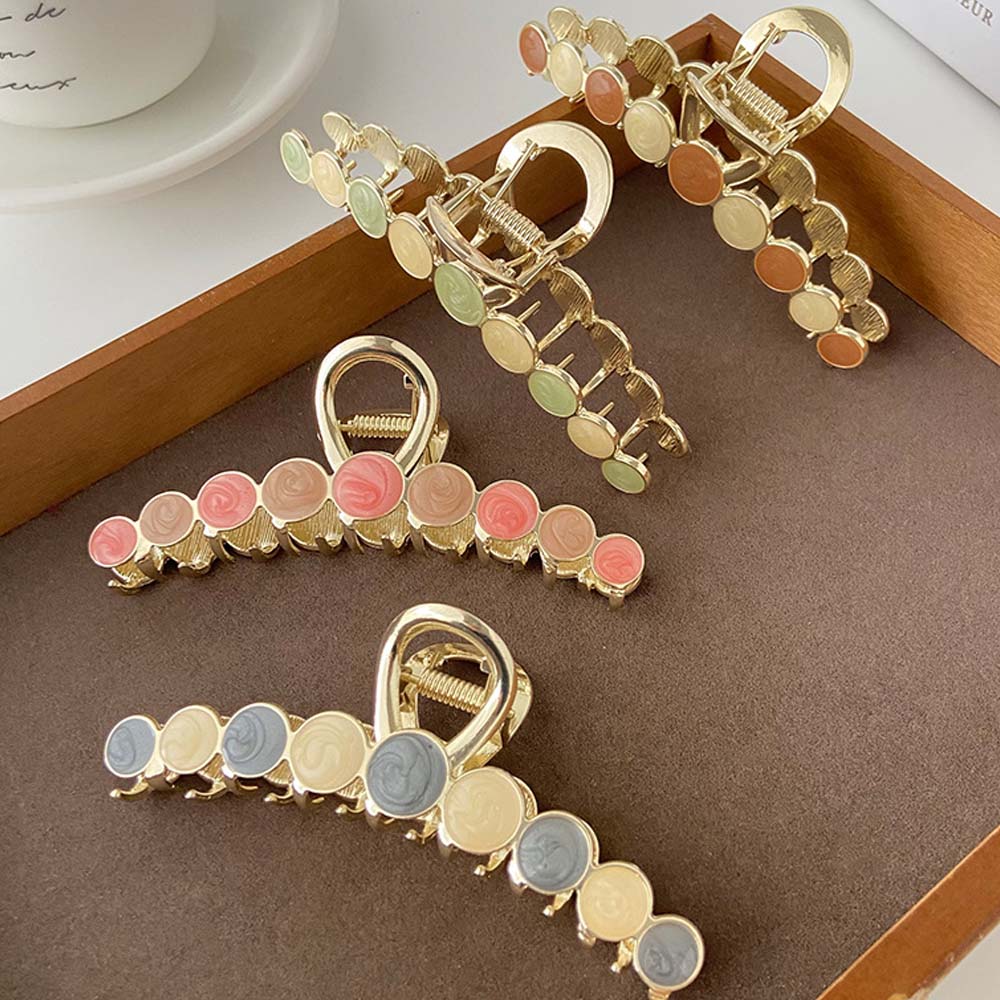 Kẹp tóc càng cua họa tiết hình học nhiều màu tùy chọn trẻ trung cho nữ