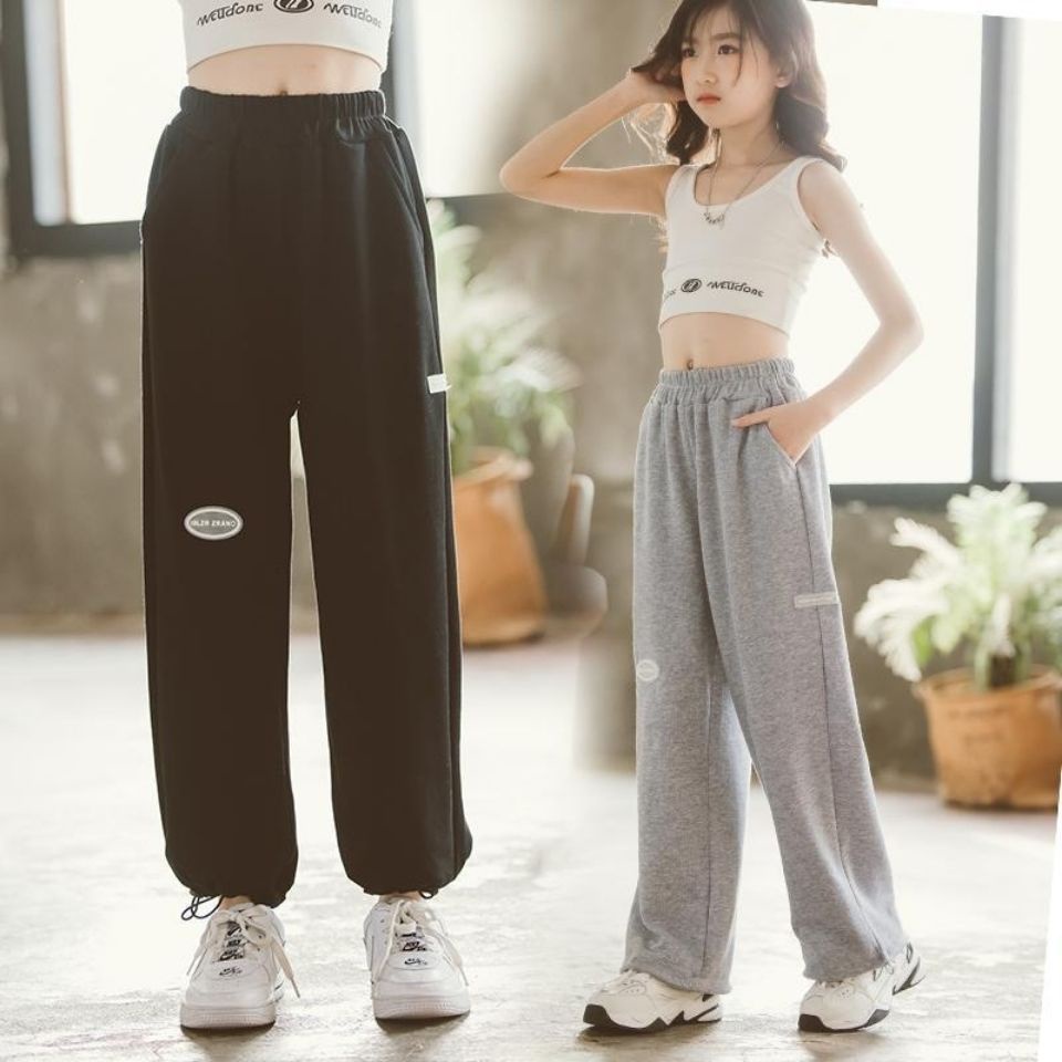 Quần Thể Thao Ống Rộng Thời Trang Xuân Thu Kiểu Mới 2022 Dành Cho Bé Gái