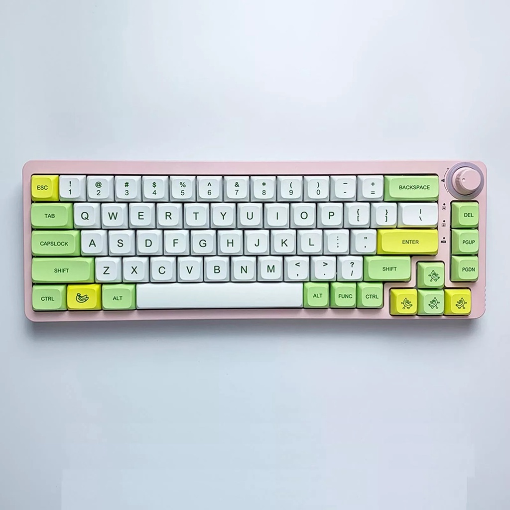 Bộ Keycap 135 Phím PBT XDA chủ đề Banana Fruit Chất liệu PBT, XDA profile, Sử dụng cho nhiều layout 68,84,96,75..