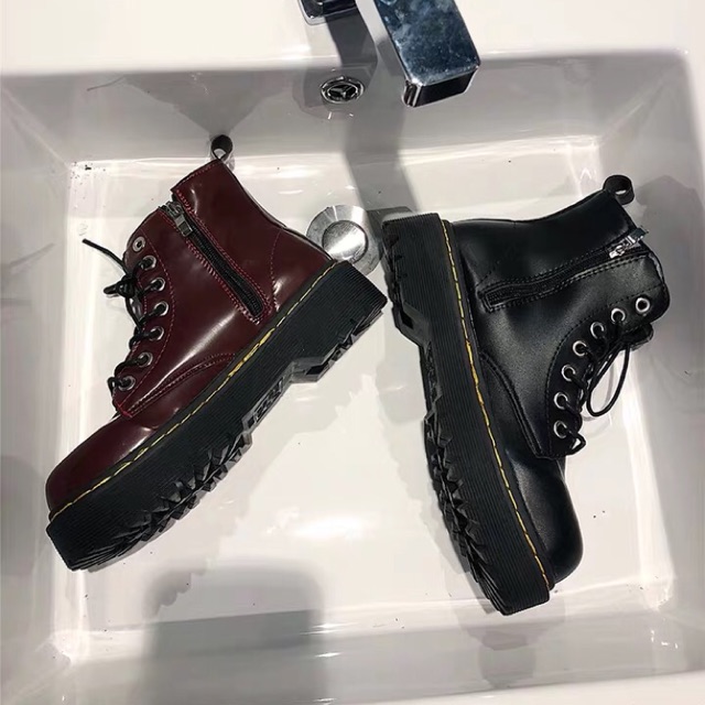 [Mã FASHIONGREEN15 giảm tới 30K đơn 99K] [Sẵn 36/37/38/39]Giày da cao cổ phong cách Korea