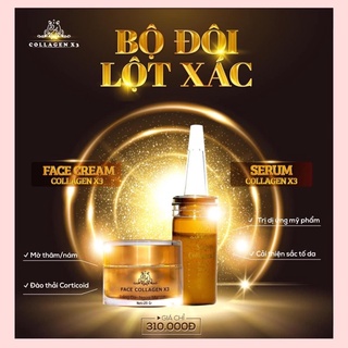Bộ kem face và serum cho da mặt collagen x3 Đông Anh