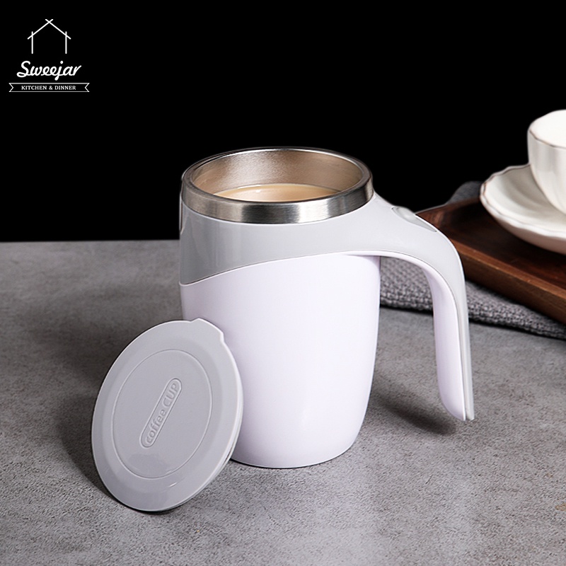 Sweejar Cốc Khuấy Cà Phê Tự Động Thông Minh Bằng Thép Không Gỉ 304