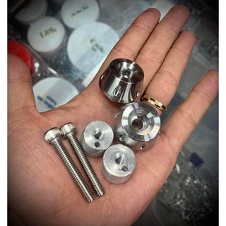 Gù tay lái salaya giọt nước inox 304 cnc sắc nét + ắc đóng gù nhôm