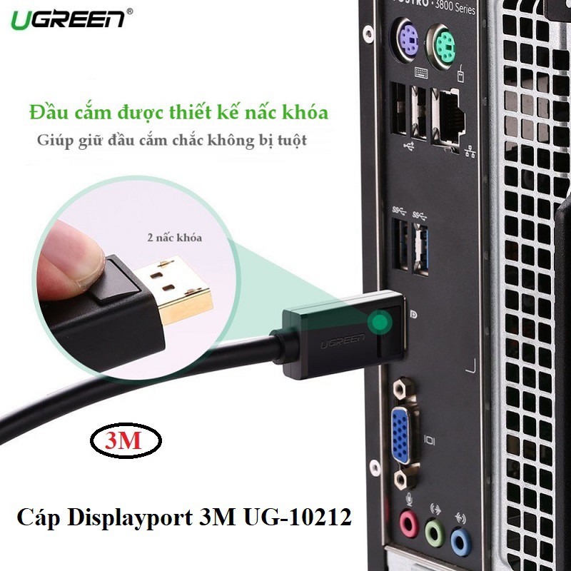 Cáp Displayport To Displayport 3M Chính Hãng Ugreen UG - 10212
