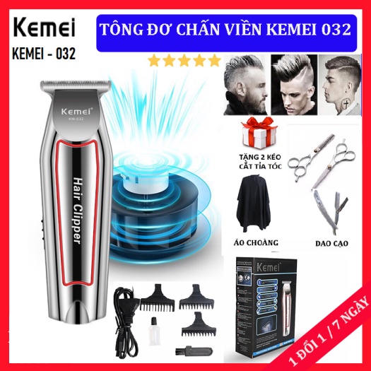💚Qùa Tặng 4 Món💚Tông Đơ Chấn Viền Kemei KM 032-Tăng Đơ Trấn Viền Kẻ Viền Nhỏ Gọn Có Cữ (Tông Viền)