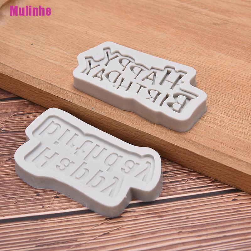 Khuôn Silicone Tạo Hình Chữ Happy Birthday 3D Trang Trí Bánh