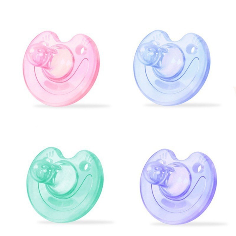 4 Colors Soft Silicone Orthodontic Pacifier Sleep Soother For 0-3Y Baby