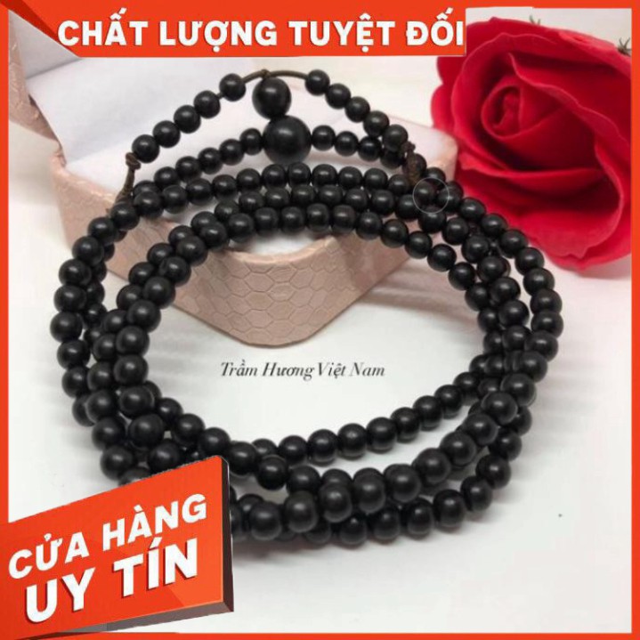 Vòng tay Trầm hương Indo 108 hạt, size 6mm (nữ) và 8mm (nam)