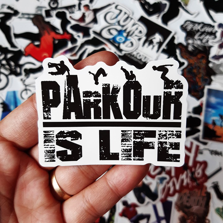 Bộ Sticker dán cao cấp chủ đề PARKOUR - Dùng dán Xe, dán mũ bảo hiểm, dán Laptop...