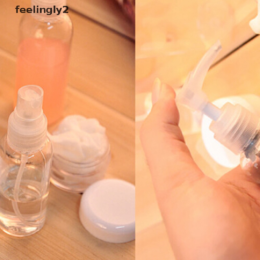 1 Set 6 Chai Nhựa Rỗng Đựng Mỹ Phẩm / Kem / Nước Hoa Dạng Xịt Tiện Dụng Khi Đi Du Lịch