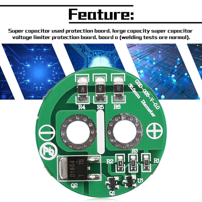 Bảng mạch bảo vệ giới hạn siêu tụ điện Farad 2.5v