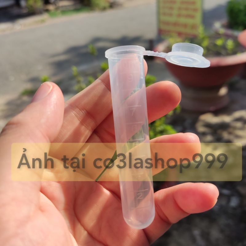 sỉ 100 ống rỗng trong suốt có chia vạch dùng để đựng kim hoặc dung dịch,nắp liền thân tiện lợi, nhựa PP