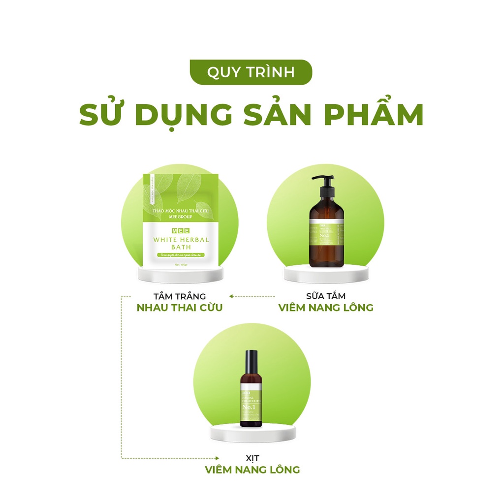 Combo 2 Tắm Trắng + Xịt Viêm Nang Lông 50ml + Sữa Tắm - MEE NATURAL