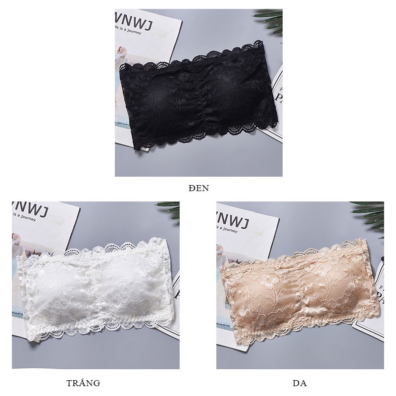 Áo bra quây ngực ren không dây đệm mỏng cài sau chống tụt LAVENUSA AL51