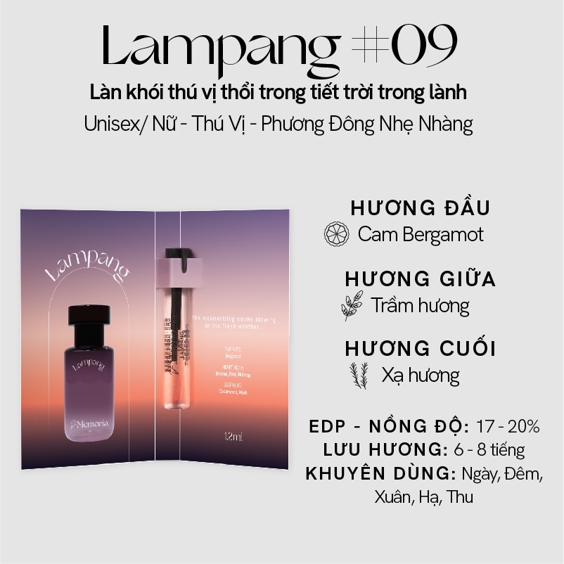 (Qùa tặng không bán) Nước hoa Hàn Quốc De Memoria Minisize 1,2ml - BST Ký Ức Bất Tận, Mùi Hương Phương Đông Lắng Đọng