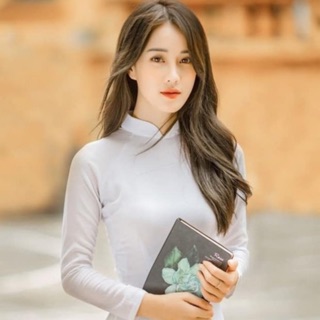 Áo dài Trắng kèm quần - có ảnh thật