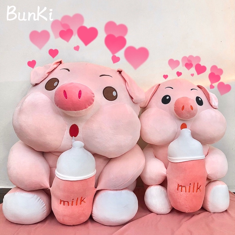 GẤU BÔNG HEO BÔNG TRÀ SỮA 70CM CAO CẤP BUNKI