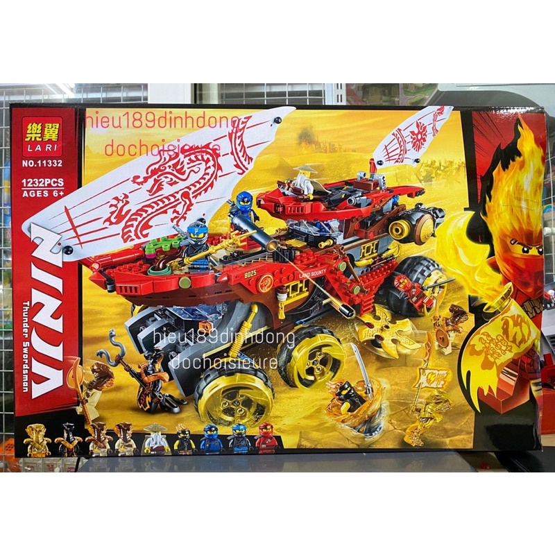 Lắp ráp xếp hình NOT Lego Ninjago Movie 70677 Lari 11332 : cỗ xe tăng Cuộc Chiến Trên Sa Mạc 1232 mảnh