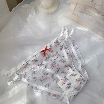 Quần Lót Cotton Lưng Thấp Phối Lưới Họa Tiết Hoa Quyến Rũ Phong Cách Nhật Bản Thời Trang Cho Nữ 2022