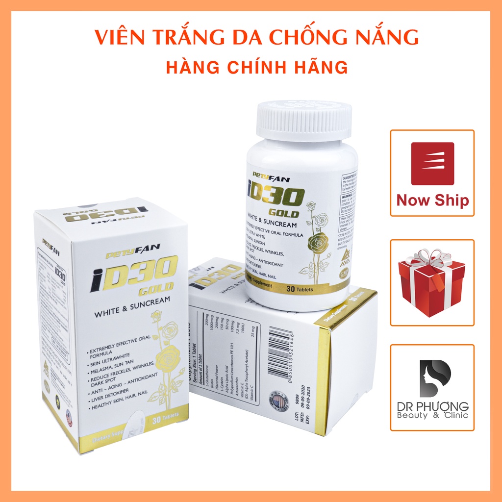 [CHÍNH HÃNG] VIÊN UỐNG TRẮNG DA CHỐNG NẮNG ID30 PETYFAN