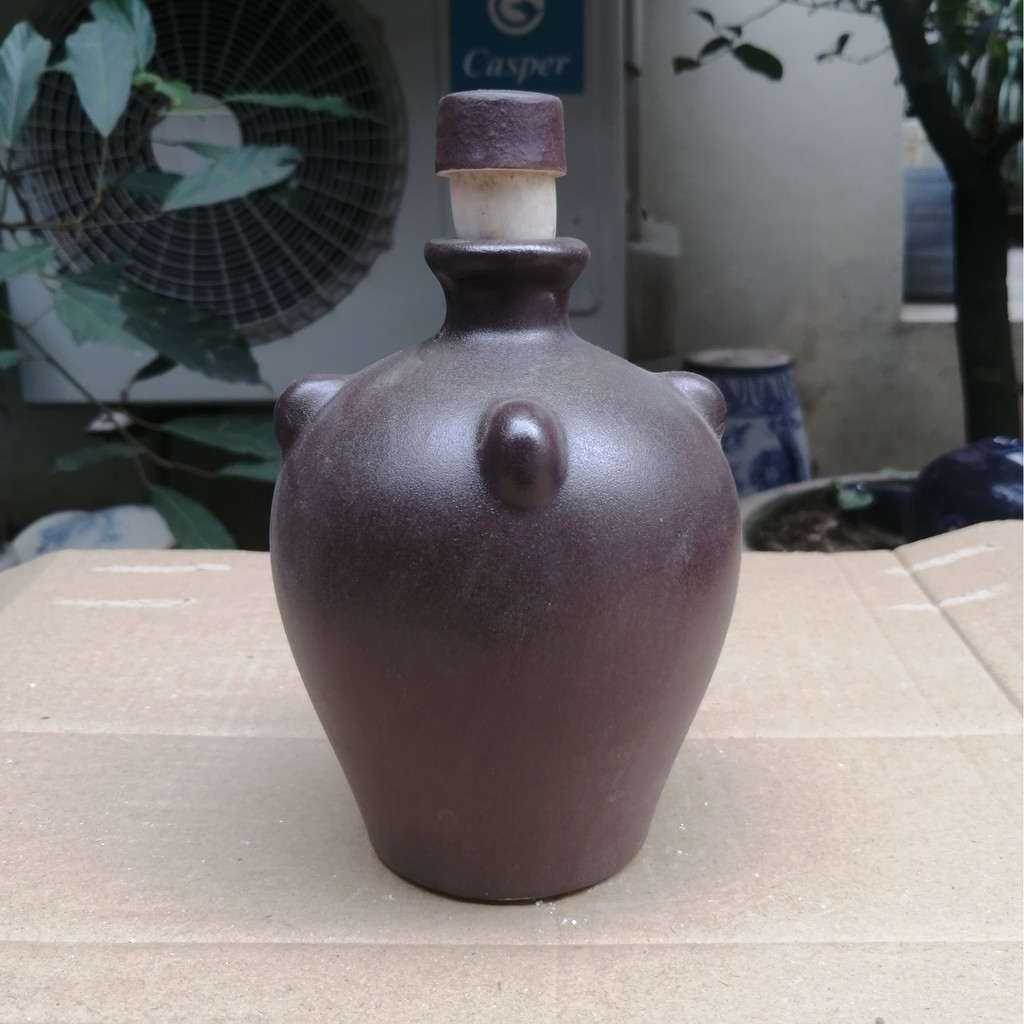 Vò rượu thô 500ml kèm 10 chén Bát Tràng