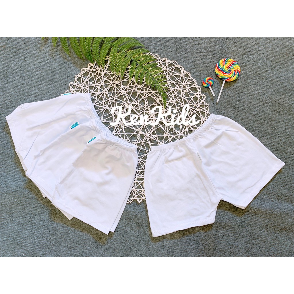 4-23kg COMBO 5 Quần đùi ngắn trắng cotton cho bé