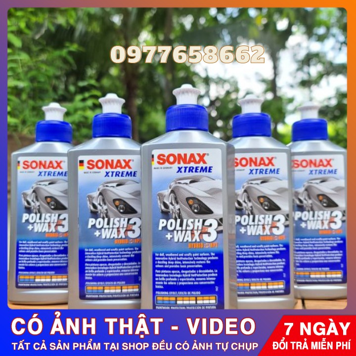 Dung Dịch Xóa Vết Xước ⚡ 𝑭𝑹𝑬𝑬 𝑺𝑯𝑰𝑷⚡Đánh Bóng Bảo Vệ Sơn Xe,Tạo Hiệu Ứng NANO... Sonax Xtreme Polish Wax 3 250ml